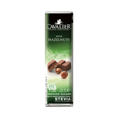 Cavalier Stevia Bar  Milk Hazelnuts 40g